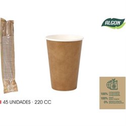 SET-45VASO CARTON KRAFT 220CC ALGON