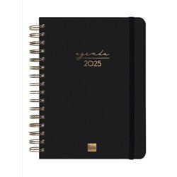 AGENDA 2025 TRENDY ALMA E10 155X212MM DIA PAGINA NEGRO FINOCAM 762040125