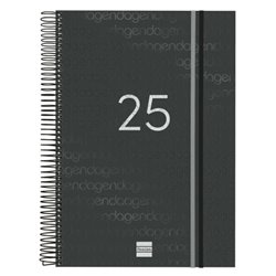 AGENDA 2025 BASIC YEAR E40 210X297MM DIA PAGINA NEGRO FINOCAM 741116025