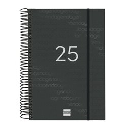 AGENDA 2025 BASIC YEAR E11 165X242MM DIA PAGINA NEGRO FINOCAM 742076025