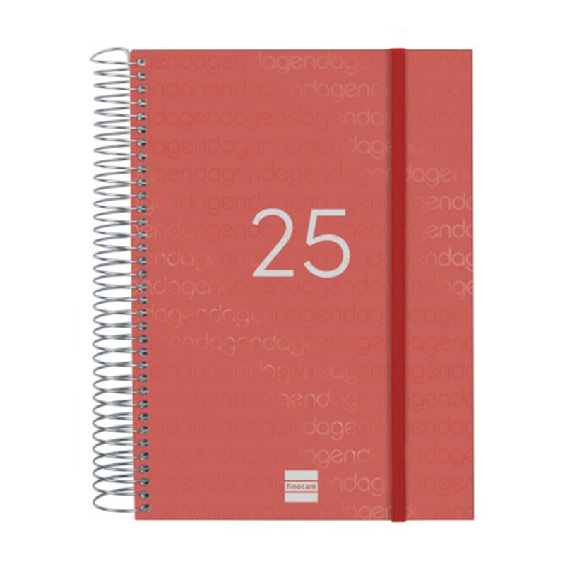 AGENDA 2025 BASIC YEAR E10 155X212MM DIA PAGINA ROJO FINOCAM 741103025