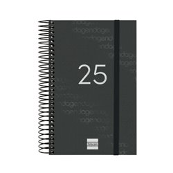 AGENDA 2025 BASIC YEAR E5 117X181MM DIA PAGINA NEGRO FINOCAM 741096025