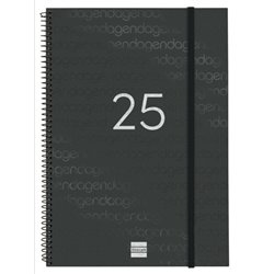 AGENDA 2025 BASIC YEAR E40 210X297MM SEMANA VISTA HORIZONTAL NEGRO FINOCAM 741466025