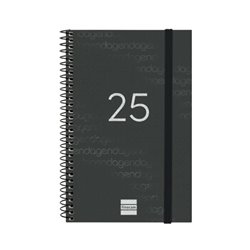 AGENDA 2025 BASIC YEAR E5 117X181MM SEMANA VISTA HORIZONTAL NEGRO FINOCAM 741446025