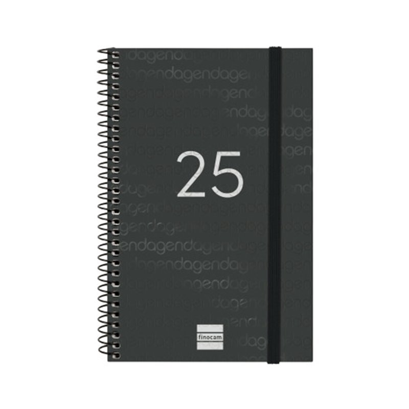 AGENDA 2025 BASIC YEAR E5 117X181MM SEMANA VISTA HORIZONTAL NEGRO FINOCAM 741446025