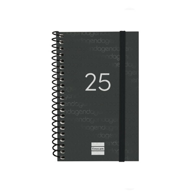 AGENDA 2025 BASIC YEAR E3 79X127MM SEMANA VISTA HORIZONTAL NEGRO FINOCAM 741426025