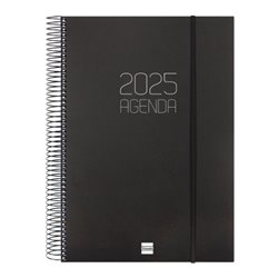 AGENDA 2025 BASIC OPAQUE E40 210X297MM DIA PAGINA NEGRO FINOCAM 742926025