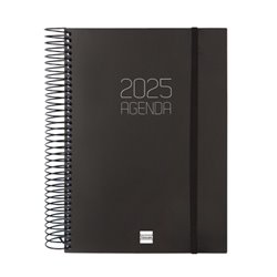 AGENDA 2025 BASIC OPAQUE E10 155X212MM DIA PAGINA NEGRO FINOCAM 742916025