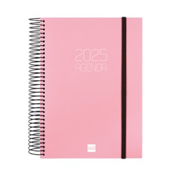 AGENDA 2025 BASIC OPAQUE E10 155X212MM DIA PAGINA ROSA FINOCAM 742914525