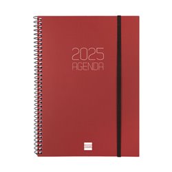 AGENDA 2025 BASIC OPAQUE E10 155X212MM SEMANA VISTA HORIZONTAL BURDEOS FINOCAM 742767425