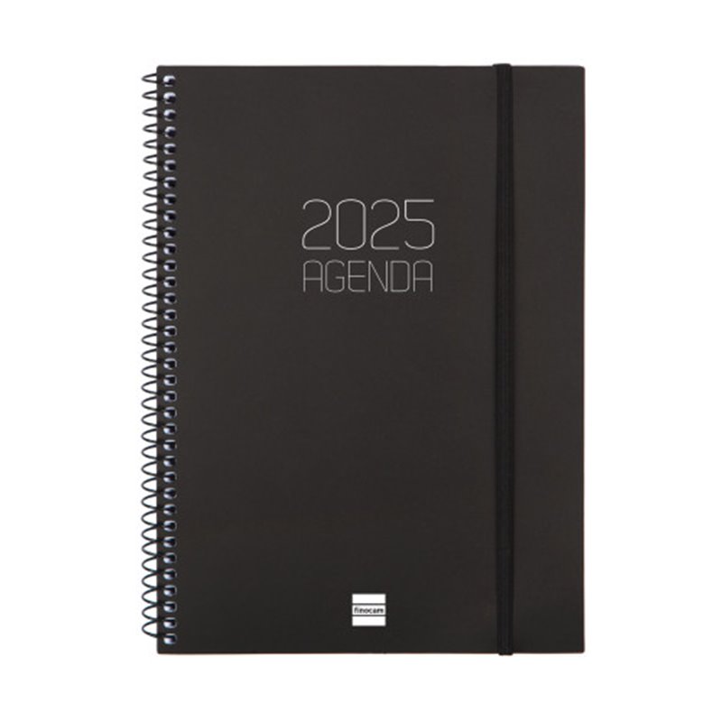 AGENDA 2025 BASIC OPAQUE E10 155X212MM SEMANA VISTA HORIZONTAL NEGRO FINOCAM 742766025