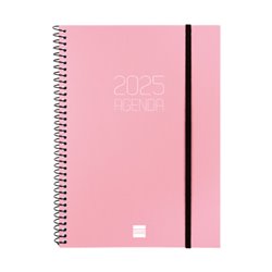 AGENDA 2025 BASIC OPAQUE E10 155X212MM SEMANA VISTA HORIZONTAL ROSA FINOCAM 742764525