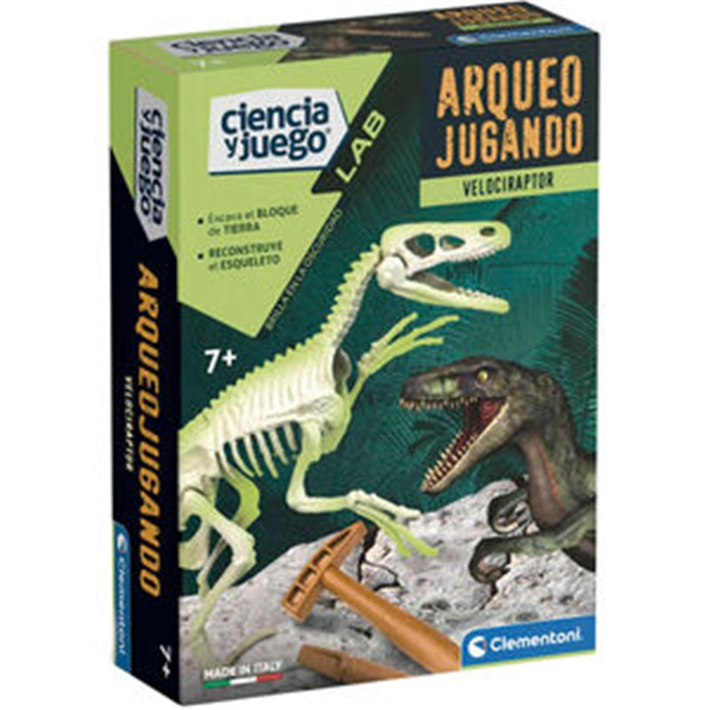 JUEGO ARQUEOJUGANDO VELOCIRAPTOR FOSFORESCENTE