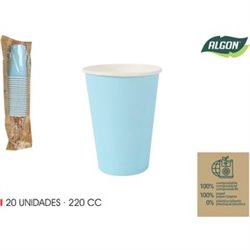 SET-20 VASO CARTON AZUL BABY 220CC ALGON