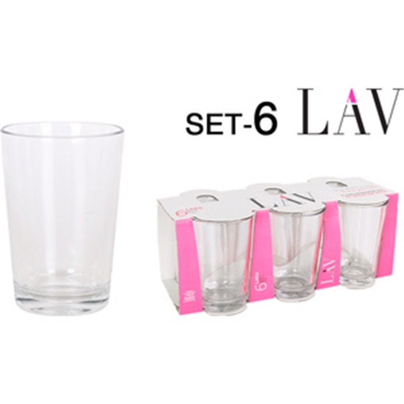 SET 6 VASOS AGUA 205CC LARA