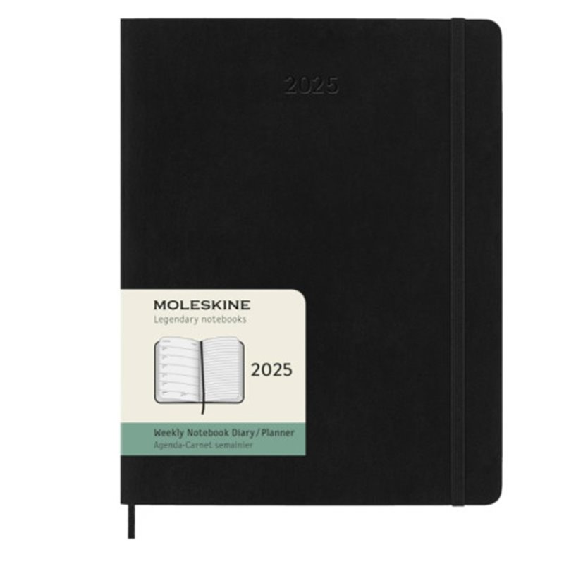 AGENDA 2024 TAPA BLANDA 12 MESES SEMANAL XL (19 X 25 CM) NEGRA MOLESKINE DSB12WN4Y25