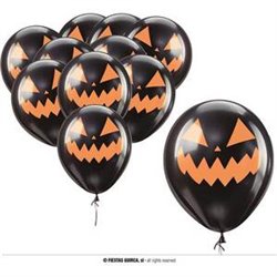 BOLSA 10 GLOBOS NEGROS CALABAZA 30