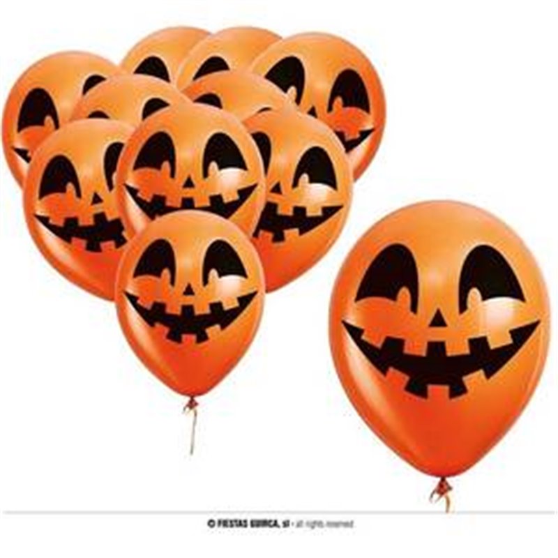 BOLSA 10 GLOBOS NARANJA CALABAZA 30