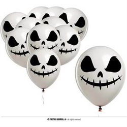 BOLSA 10 GLOBOS BLANCOS FANTASMA 30