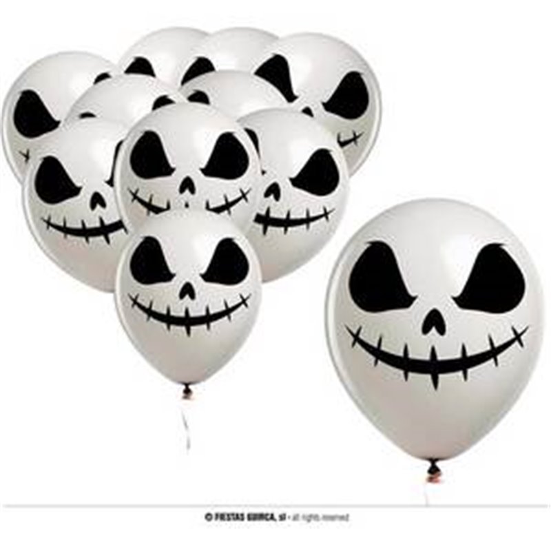 BOLSA 10 GLOBOS BLANCOS FANTASMA 30