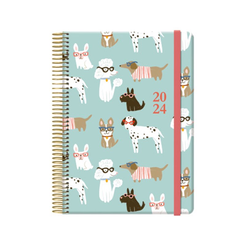 AGENDA 2025 CUTE DÍA PÁGINA 15 X 21 CM MODELO DOG CON 4 HOJAS DE PEGATINAS DOHE 12906- 25