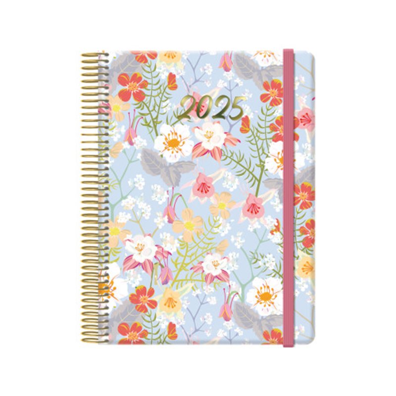 AGENDA 2025 CUTE DÍA PÁGINA 15 X 21 CM MODELO GARDENIA CON 4 HOJAS DE PEGATINAS DOHE 12903 - 25