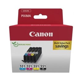 Cartucho de Tinta Original Canon CLI-551 Multipack/ Cian/ Magenta/ Amarillo/ Negro