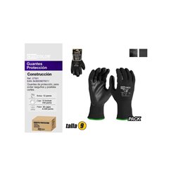 GUANTES TRABAJO NEGRO - NYLON ELASTICO