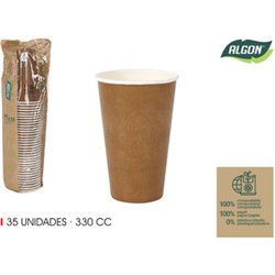 SET-35 VASO CARTON KRAFT 330CC ALGON