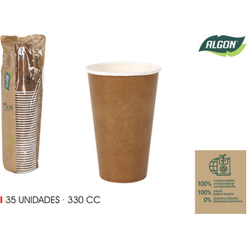 SET-35 VASO CARTON KRAFT 330CC ALGON