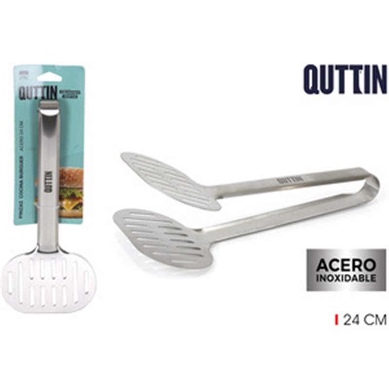 PINZAS COCINA ACERO BURGUER 24CM QUTTIN