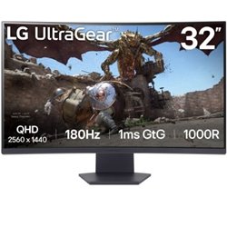 Monitor Gaming Curvo LG UltraGear 32GS60QC-B 31.5"/ QHD/ 1ms/ 180Hz/ VA/ Negro