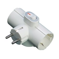 ADAPTADOR DE 3 TOMAS CON INTERRUPTOR