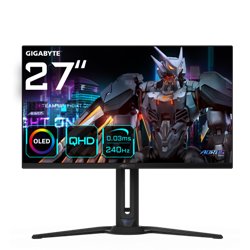 GIGABYTE AORUS Monitor de juego FO27Q2 OLED QHD de 27” - 2560 x 1440 (QHD), 240Hz, 0.03ms, KVM, 250 cd/m², FreeSync Premium Pro,