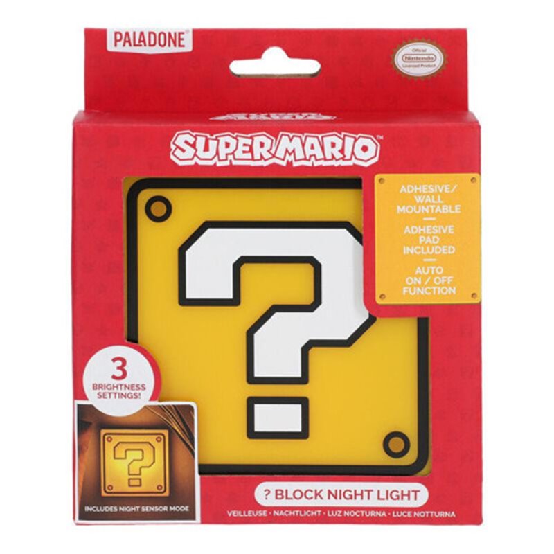 LÁMPARA QUESTION BLOCK DE SUPER MARIO 19 CM PALADONE PP11595NN