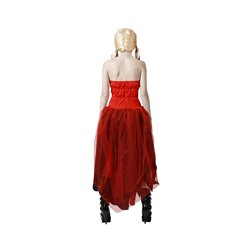 DISFRAZ ARLEQUIN ROJO VESTIDO MUJER ADULTO