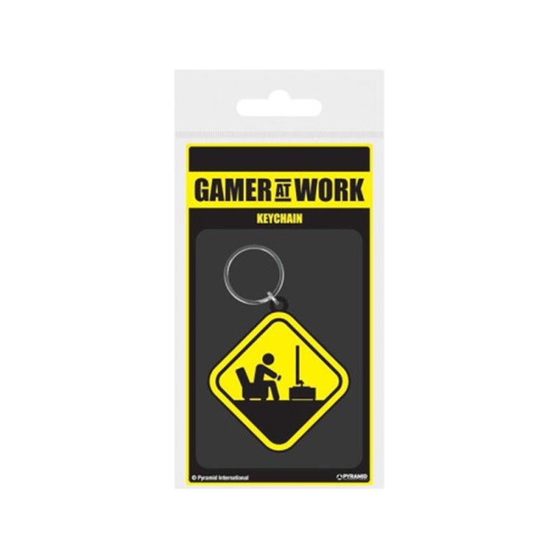 LLAVERO GAMER AT WORK SEÑAL PELIGRO PYRAMID RK38872C