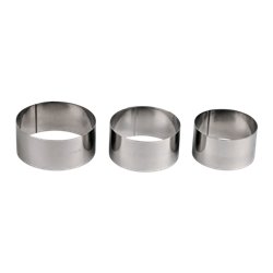 SET AROS EMPLATAR INOX 10cm - 9cm y 8cm Altura 4.5cm