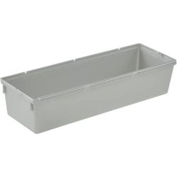 RECIPIENTE ORGANIZADOR, COMBINABLE CON OTROS RECIPIENTES, PLÁSTICO RESISTENTE (PP), 23 X 8 X 5 CM, PEPE, PLATEADO