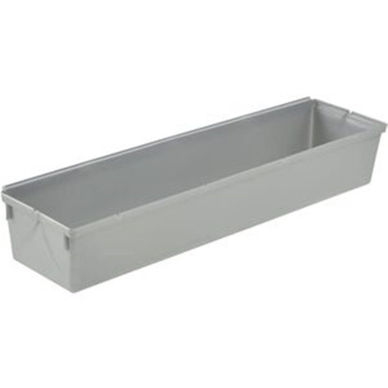 RECIPIENTE ORGANIZADOR, COMBINABLE CON OTROS RECIPIENTES, PLÁSTICO RESISTENTE (PP), 30 X 8 X 5 CM, PEPE, PLATEADO