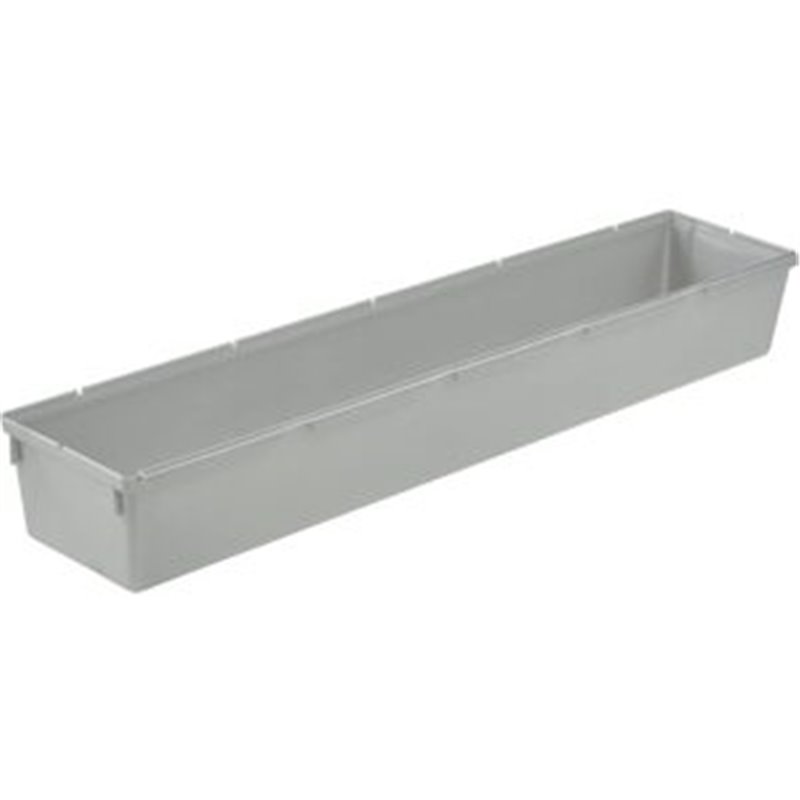 RECIPIENTE ORGANIZADOR, COMBINABLE CON OTROS RECIPIENTES, PLÁSTICO RESISTENTE (PP), 38 X 8 X 5 CM, PEPE, PLATEADO