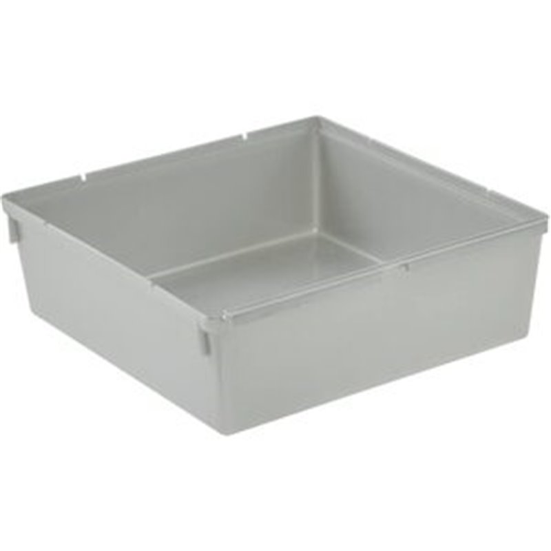 RECIPIENTE ORGANIZADOR, COMBINABLE CON OTROS RECIPIENTES, PLÁSTICO RESISTENTE (PP), 15 X 15 X 5 CM, PEPE, PLATEADO