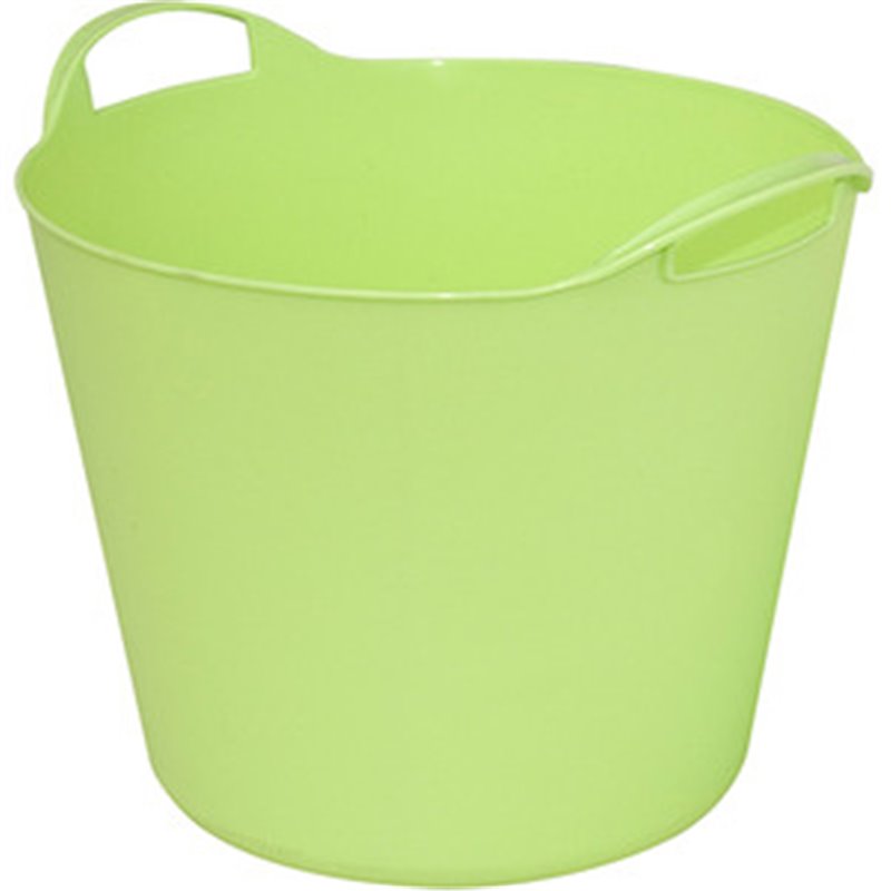 BOLSA PARA MÚLTIPLES USOS, EN MATERIAL PLÁSTICO FLEXIBLE, DE COLOR VERDE 15 LT. Ø SUP. 326 MM. INF. 250 H 240/280 MM.