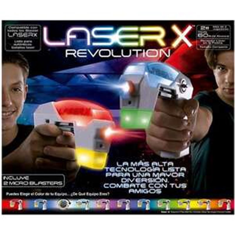 PISTOLA LASER X REVOLUTION MICRO B2 BLASTERS. SISTEMA DE CARGA RÁPIDA. ALCANCE 60 METROS. PERMITE JUGAR DIA Y NOCHE.