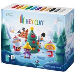 PLASTILINA HEY CLAY PACK NAVIDAD. PUEDES CREAR 9 PERSONAJES DE PLASTILINA. INCLUYE 15 BOTES DE HASTA 14 COLORES EN TOTAL.