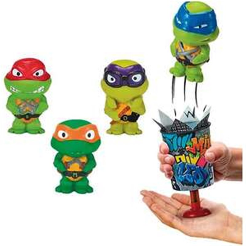 FIGURA BLANDITA TORTUGAS NINJA MOVIE 16,5 CM ¡APRIETA LA ALCANTARILLA Y VERAS COMO SALE DISPARADO! - MODELOS SURTIDOS