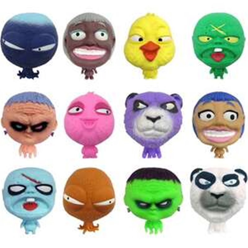 FIGURA SPLATS HEAD 11CM. PERFECTAS PARA ALIVIAR EL ESTRÉS O SIMPLEMENTE DISFRUTAR DE ESTAS CABEZAS ELÁSTICAS Y MOLDEABLES. - MOD