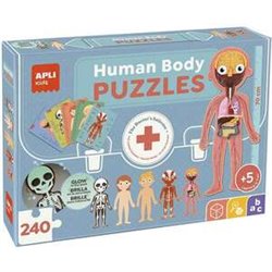 PUZLE EL CUERPO HUMANO ¡DESCUBRE LAS PARTES DEL CUERPO HUMANO, EL ESQUELETO, LOS ÓRGANOS Y LOS MÚSCULOS! INCLUYE 240 PIEZAS. 35X