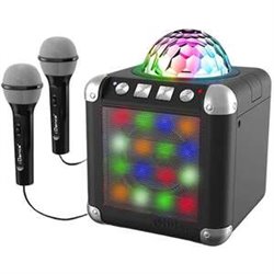 KARAOKE CON 2 MICROFONOS, LUCES LED Y DISCO BALL CUBE SING 300. CON 20 TIPOS DE LUCES, DISCOBALL. CONEXIÓN CON BLUETOOTH