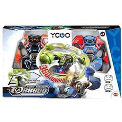 ROBO KOMBAT TORNADO BATTLE PACK CON EFECTOS DE SONIDO Y CINTURÓN DE POTENCIA CON INDICADOR LED. INCLUYE 2 ROBOTS Y 2 MANDOS.